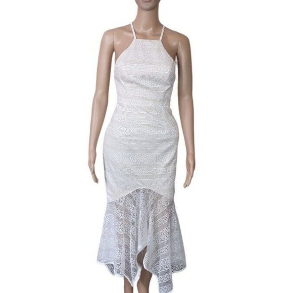 Shona Joy Sze 8 Lace Dress cocktail white tie back open races AS NEW b - Picture 2 of 8